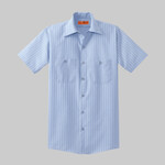 Short Sleeve Striped Industrial Work Shirt