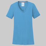 Ladies Essential Blended Performance V Neck Tee