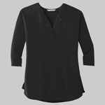 Ladies Concept 3/4 Sleeve Soft Split Neck Top