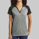 ® Ladies PosiCharge ® RacerMesh ® Raglan Heather Block Polo